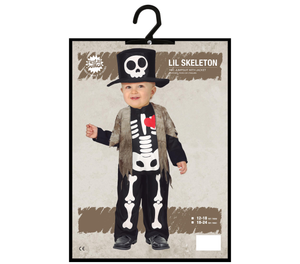 Costume Vestito Lil Skeleton Travestimento Scheletro per Bambini Halloween Carnevale Cosplay