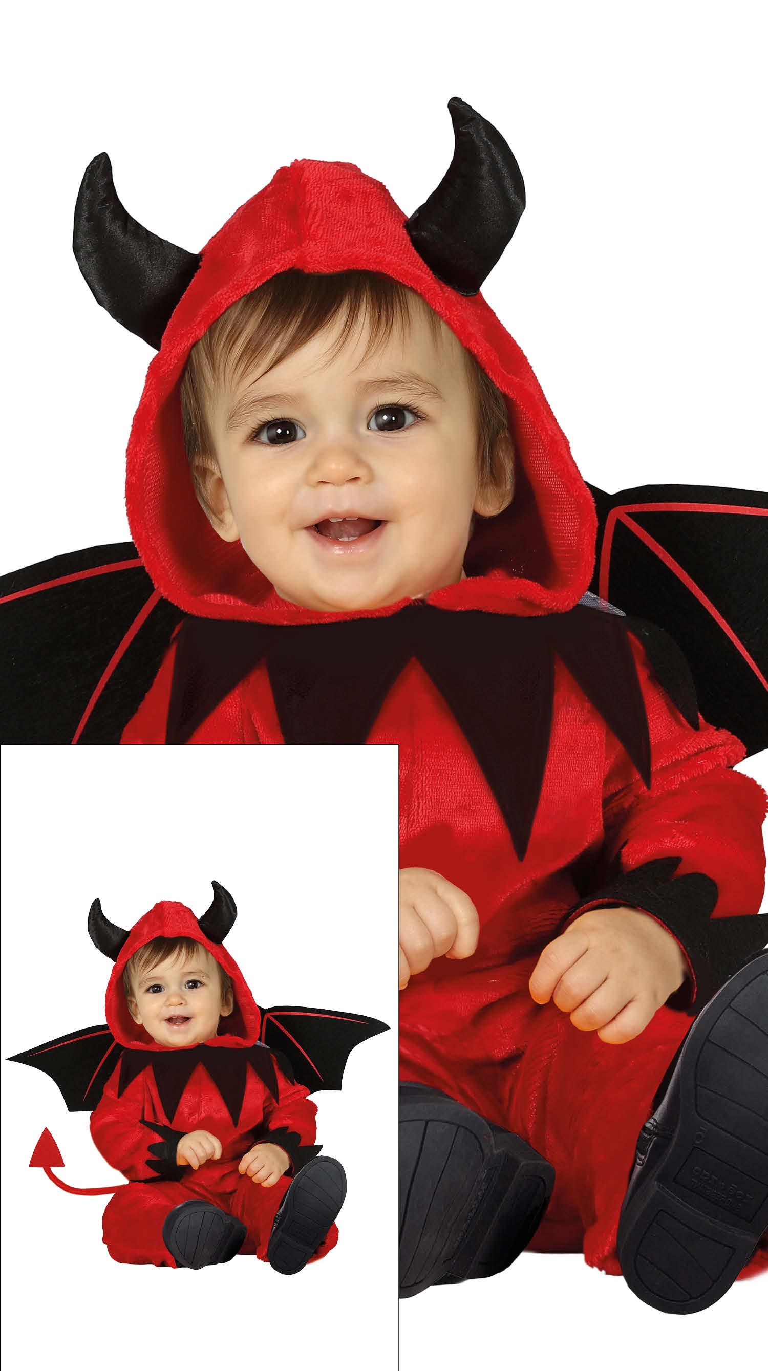 Costume Vestito Little Devil Travestimento Diavoletto per Bambini Halloween Carnevale Cosplay