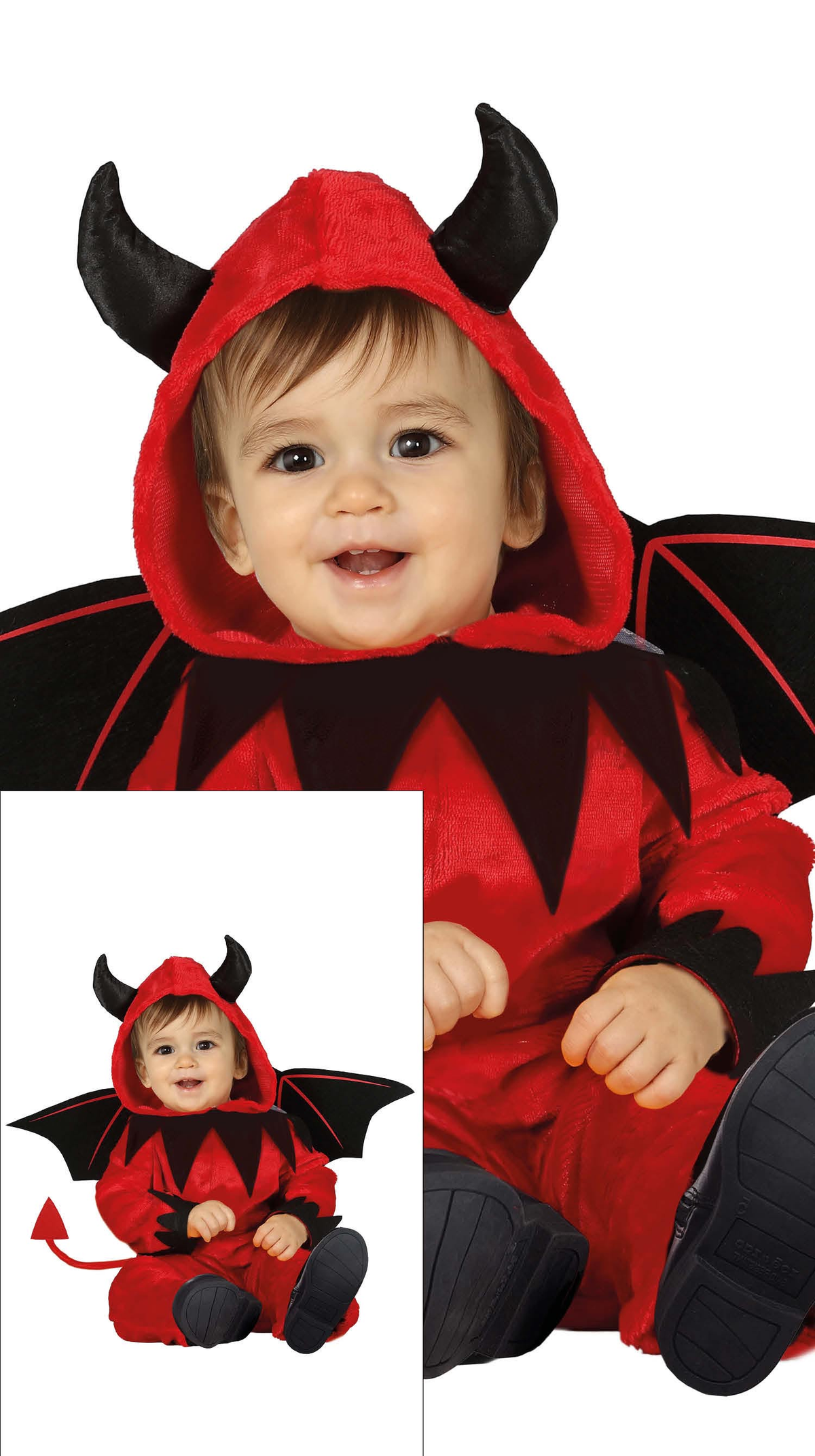 Costume Vestito Little Devil Travestimento Diavoletto per Bambini Halloween Carnevale Cosplay