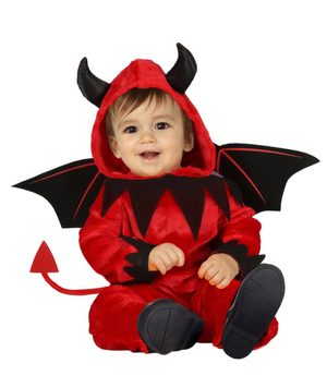 Costume Vestito Little Devil Travestimento Diavoletto per Bambini Halloween Carnevale Cosplay