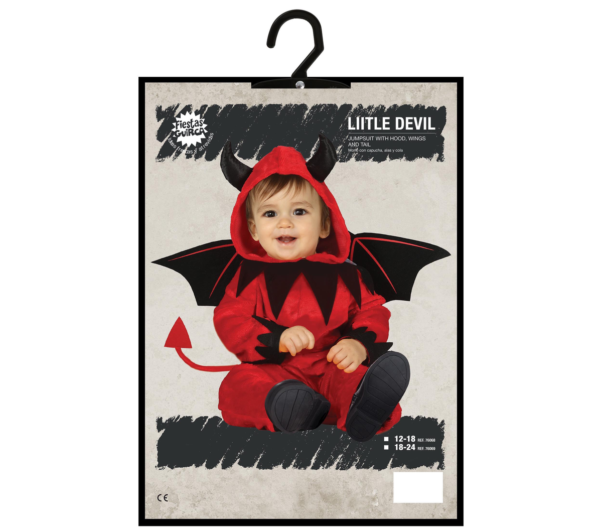 Costume Vestito Little Devil Travestimento Diavoletto per Bambini Halloween Carnevale Cosplay