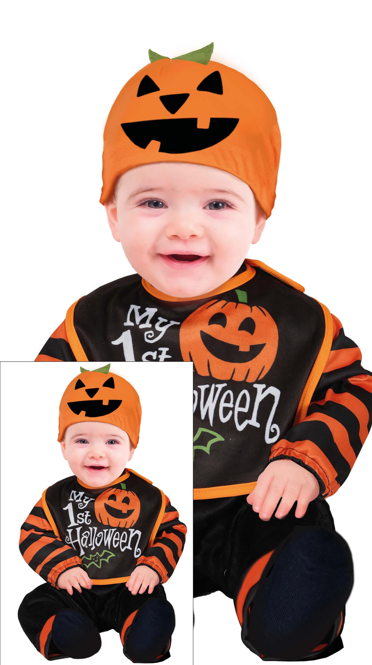 Costume Vestito 1st Pumpkin Halloween Travestimento Zucca per Bambini Halloween Carnevale Cosplay