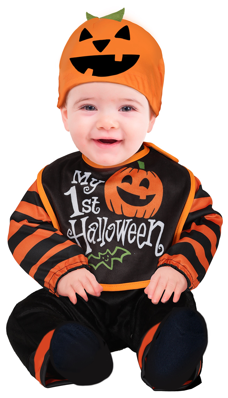 Costume Vestito 1st Pumpkin Halloween Travestimento Zucca per Bambini Halloween Carnevale Cosplay