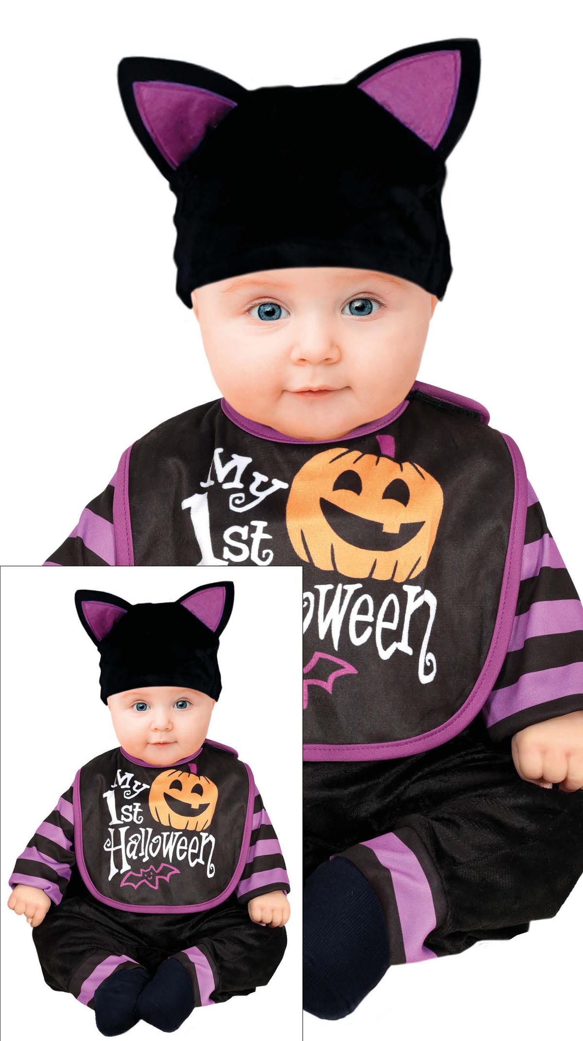 Costume Vestito 1st Bat Halloween Travestimento Pipistrello per Bambini Halloween Carnevale Cosplay