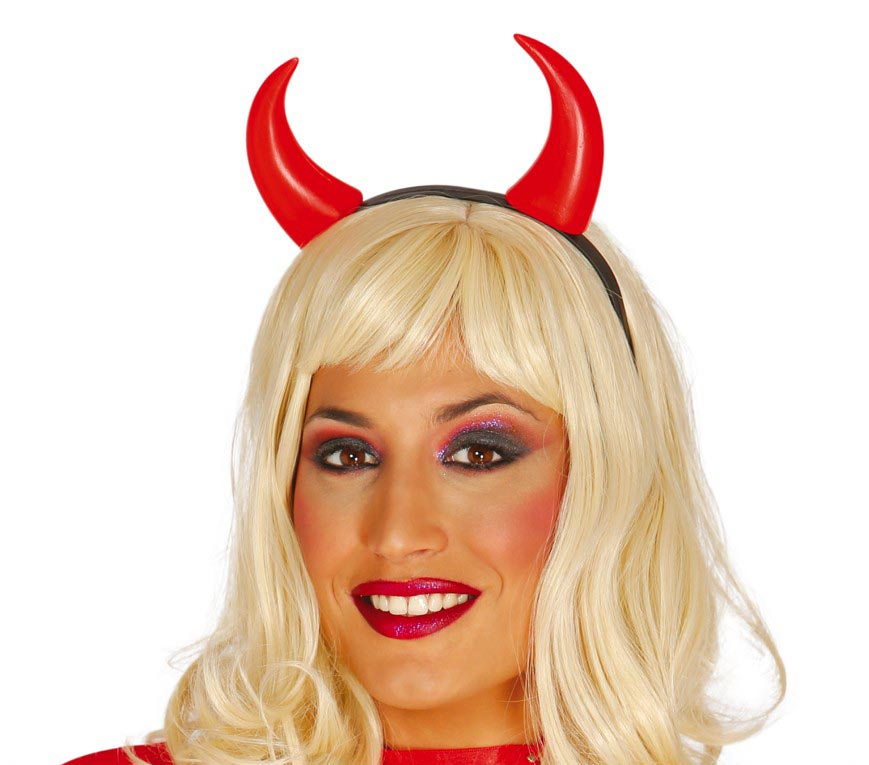 Cerchietto con Corna Diavolo Rosse Accessori per Abito Vestito Travestimento Carnevale Halloween - 16664