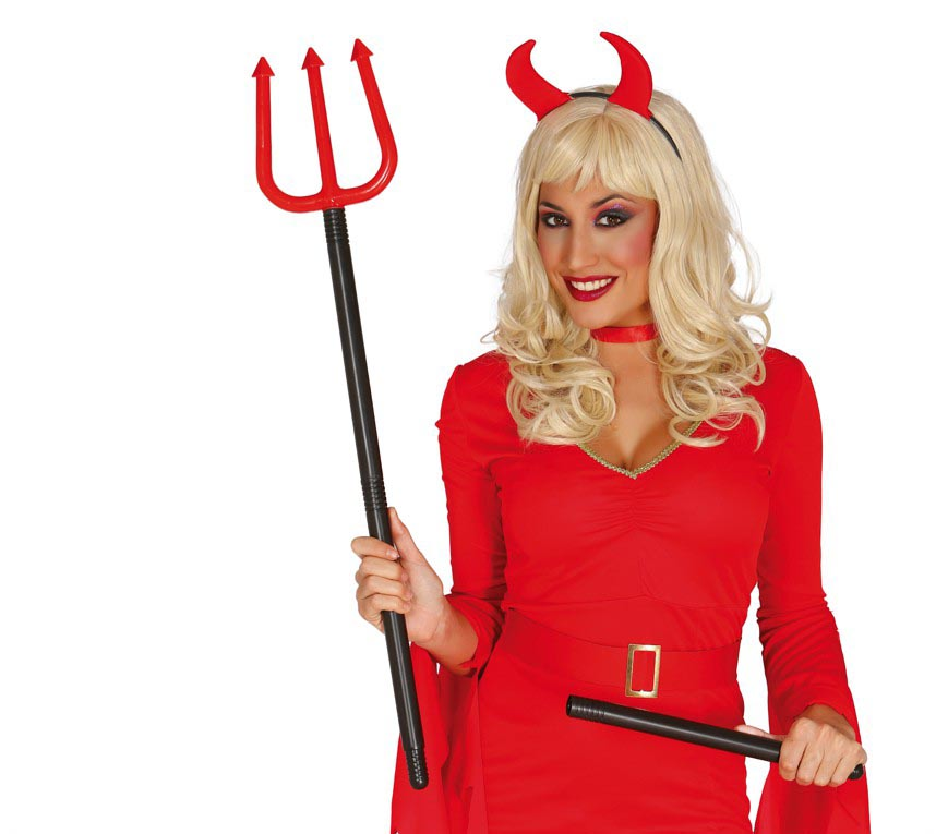 Tridente Smontabile 100 CM Accessori Diavolo per Abito Vestito Travestimento Carnevale Halloween - 18513