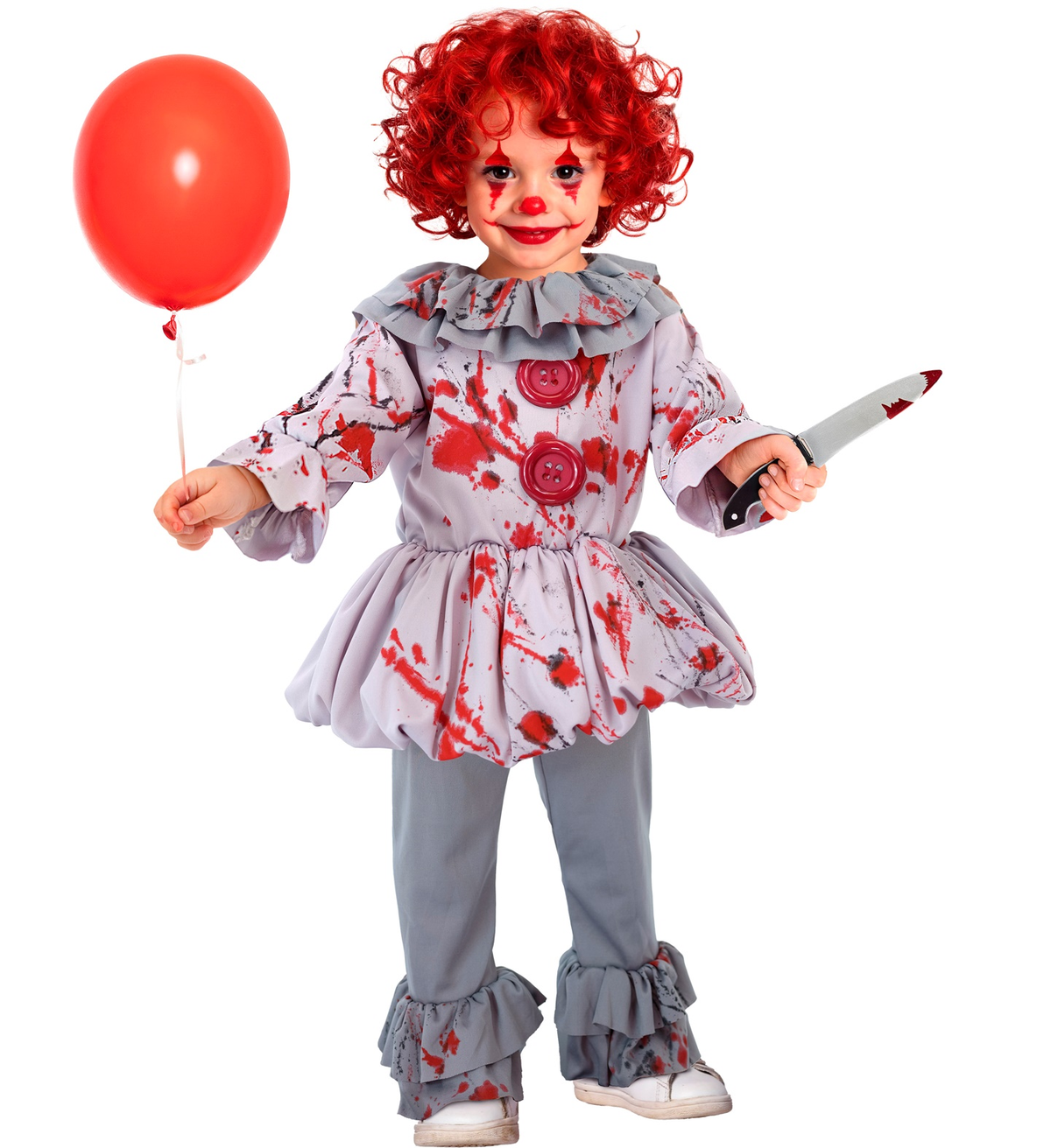 Costume Pagliaccio Horror Vintage Travestimento Halloween da Bambino Cosplay It - 1713