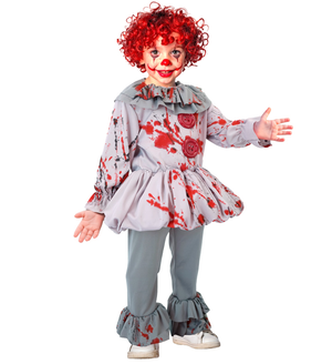 Costume Pagliaccio Horror Vintage Travestimento Halloween da Bambino Cosplay It - 1713