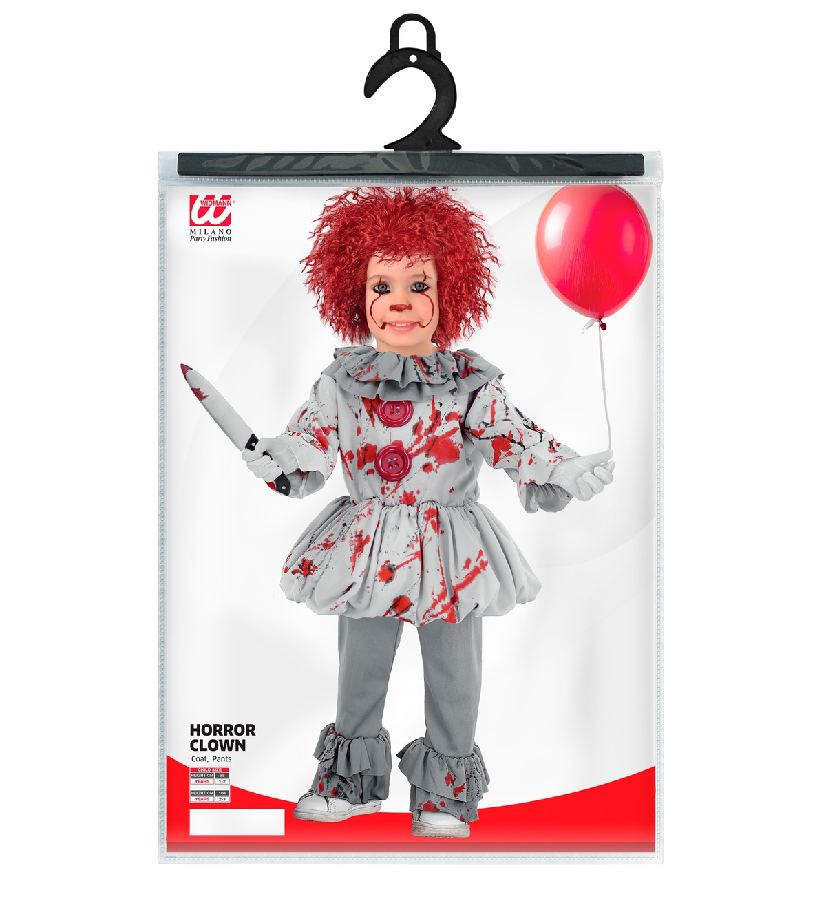 Costume Pagliaccio Horror Vintage Travestimento Halloween da Bambino Cosplay It - 1713