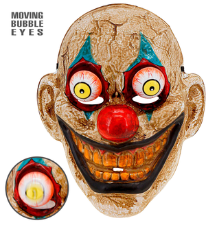 Maschera Clown con Occhi Spalancati Accessorio Travestimento Halloween Cosplay- 30303
