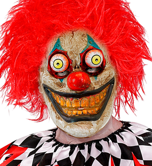 Maschera Clown con Occhi Spalancati Accessorio Travestimento Halloween Cosplay- 30303