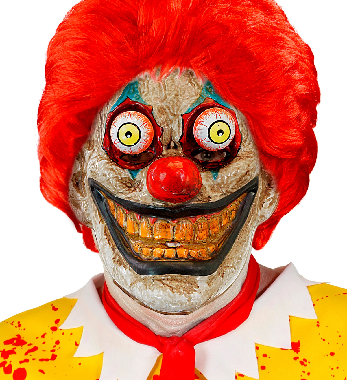 Maschera Clown con Occhi Spalancati Accessorio Travestimento Halloween Cosplay- 30303