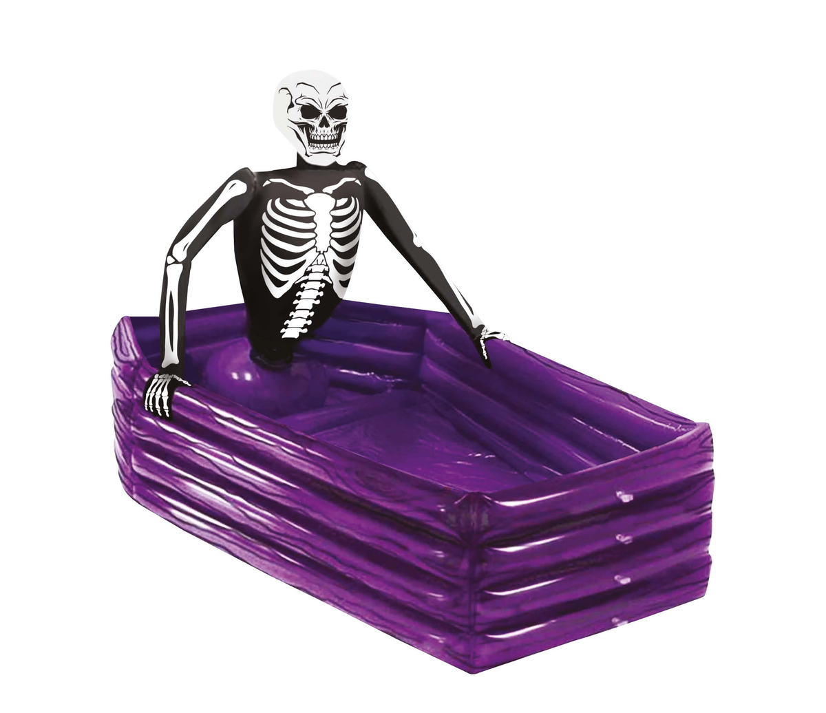 Decorazione Feretro Scheletro Porta Bevande Gonfiabile 100 X 35 CM Accessorio Feste Halloween - 24788