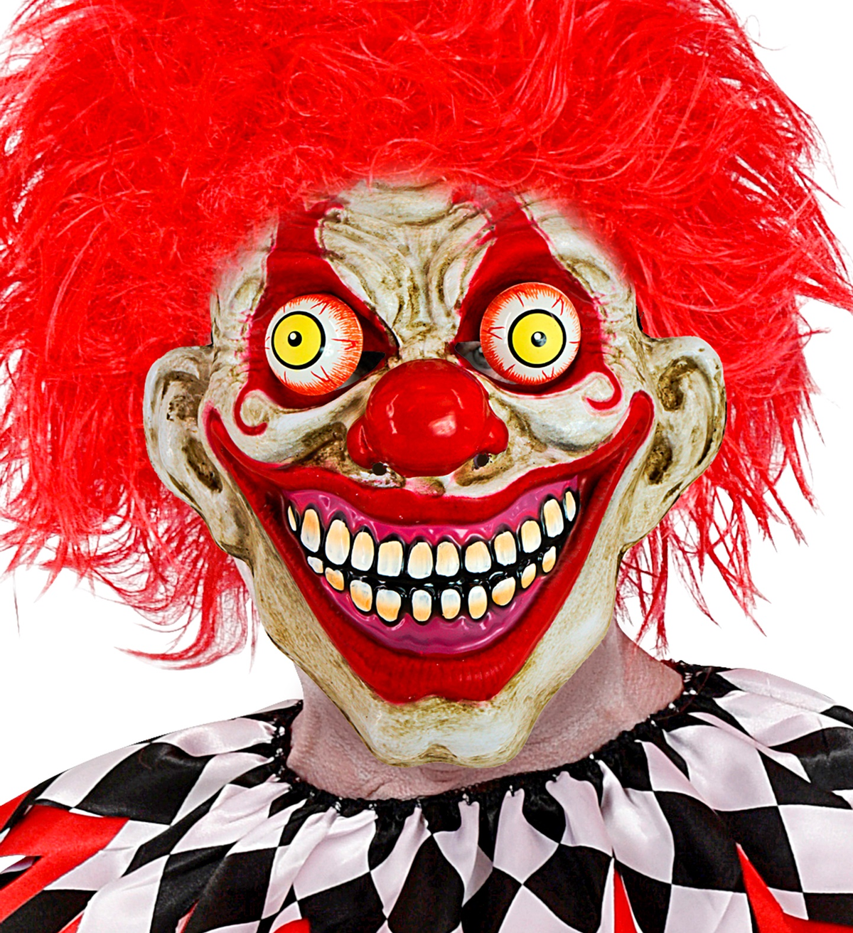 Maschera Clown Horror con Occhi Accessorio Travestimento Halloween Cosplay- 30304