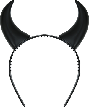 Cerchietto con Corna Nere Accessori per Abito Vestito Travestimento Carnevale Halloween - 26129