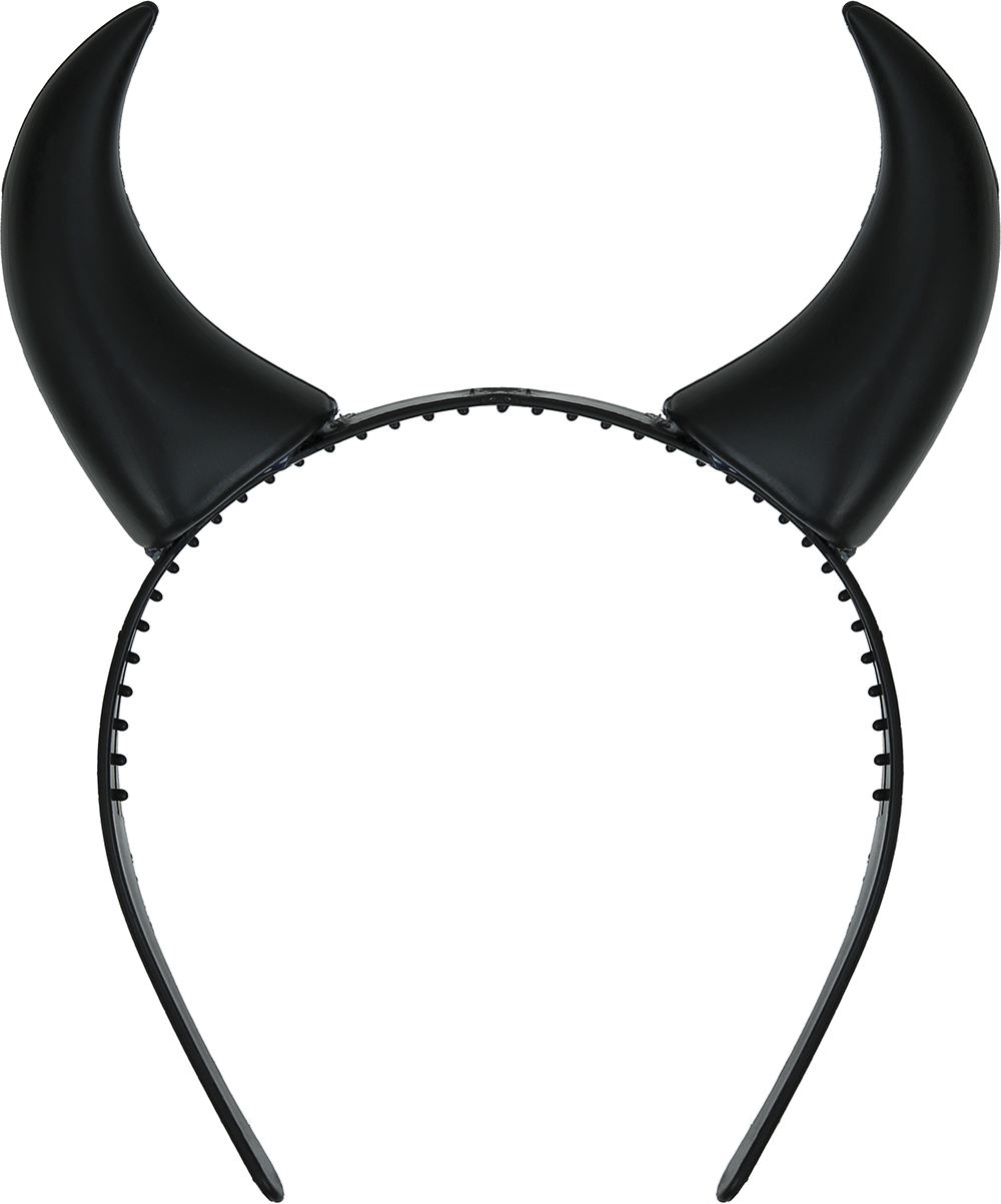 Cerchietto con Corna Nere Accessori per Abito Vestito Travestimento Carnevale Halloween - 26129