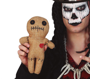 Bambola Voodoo 25 CM con Spillo Accessorio Decorazione per Travestimenti Costumi Halloween - 26774
