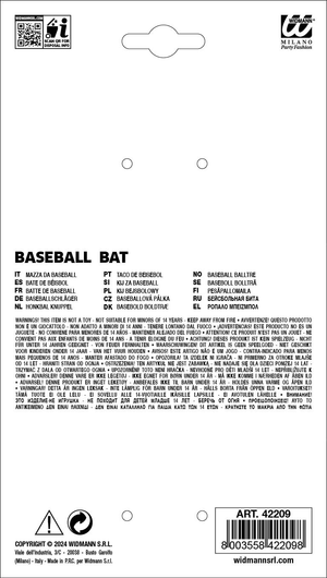 Mazza da Baseball Insanguinata 72 CM Accessorio Travestimento Halloween Cosplay - 42209