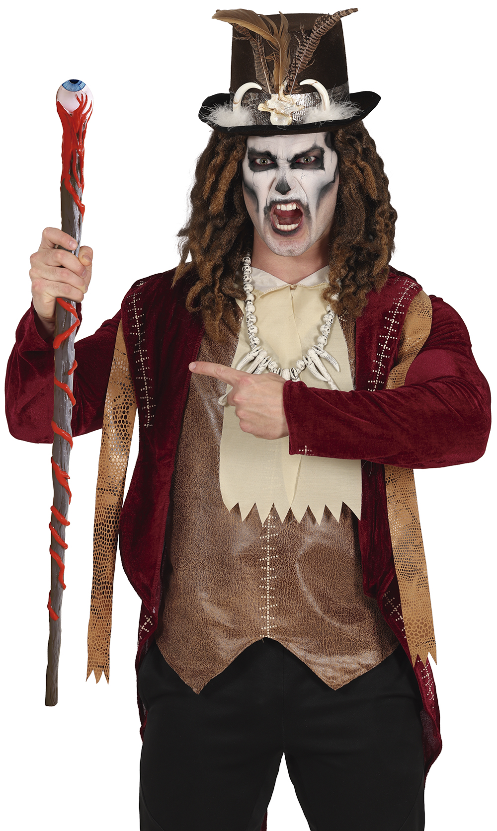 Bastone con Occhio 90 CM Smontabile Accessori per Abito Vestito Travestimento Carnevale Halloween - 27117