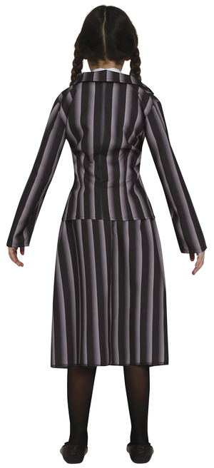 Costume Vestito Studentessa Gotica Travestimento Mercoledì per Bambini Halloween Carnevale Cosplay