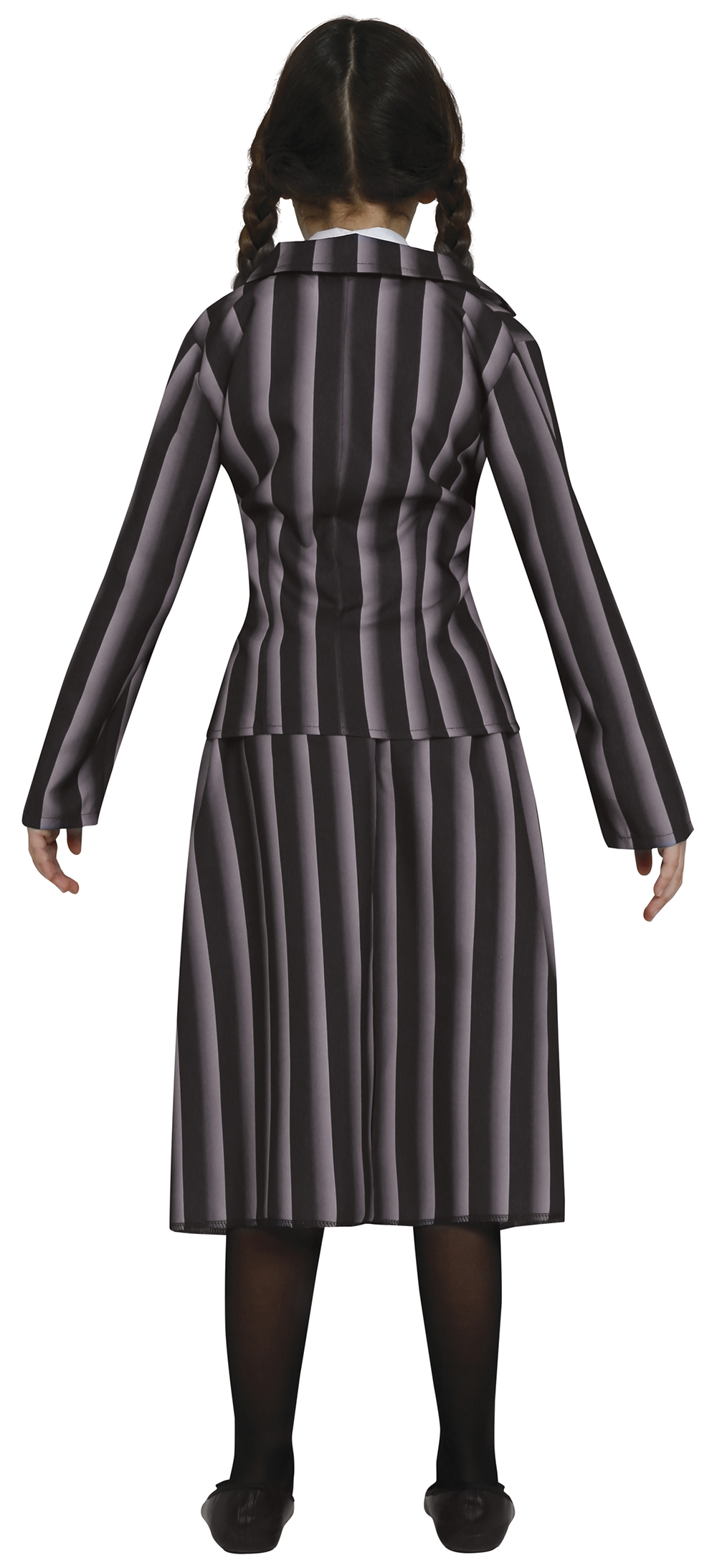 Costume Vestito Studentessa Gotica Travestimento Mercoledì per Bambini Halloween Carnevale Cosplay