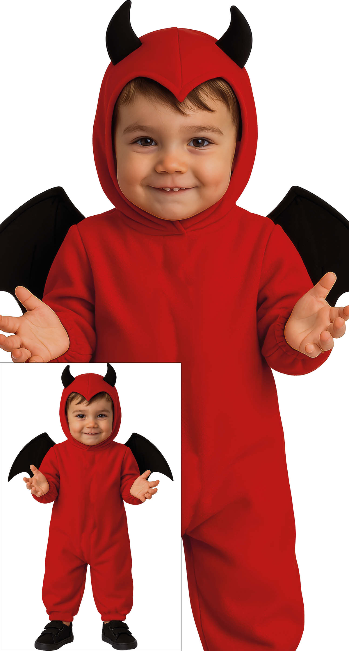 Costume Vestito Little Deemon Travestimento Diavoletto per Bambini Halloween Carnevale Cosplay