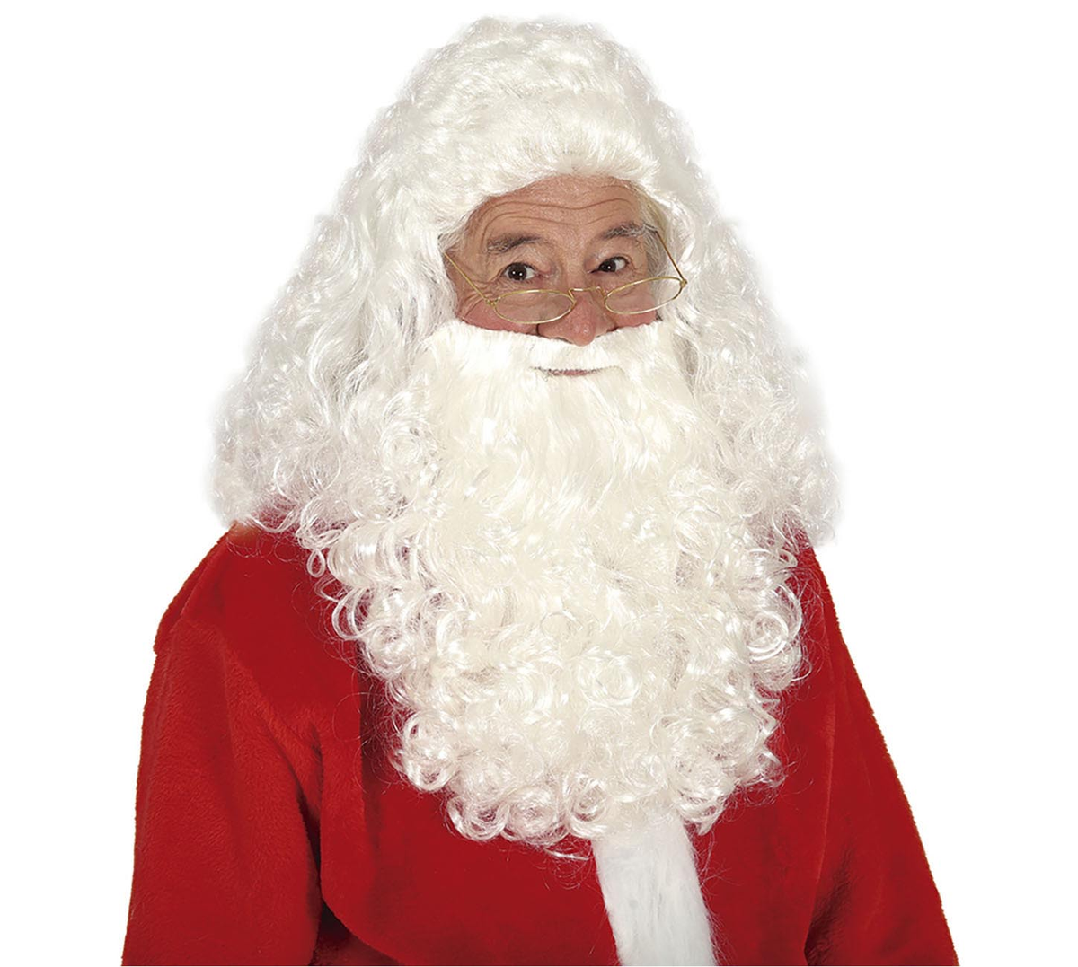 Parrucca Babbo Natale con Barba in Scatola Accessorio Travestimento Natalizio Teatrale - 4863