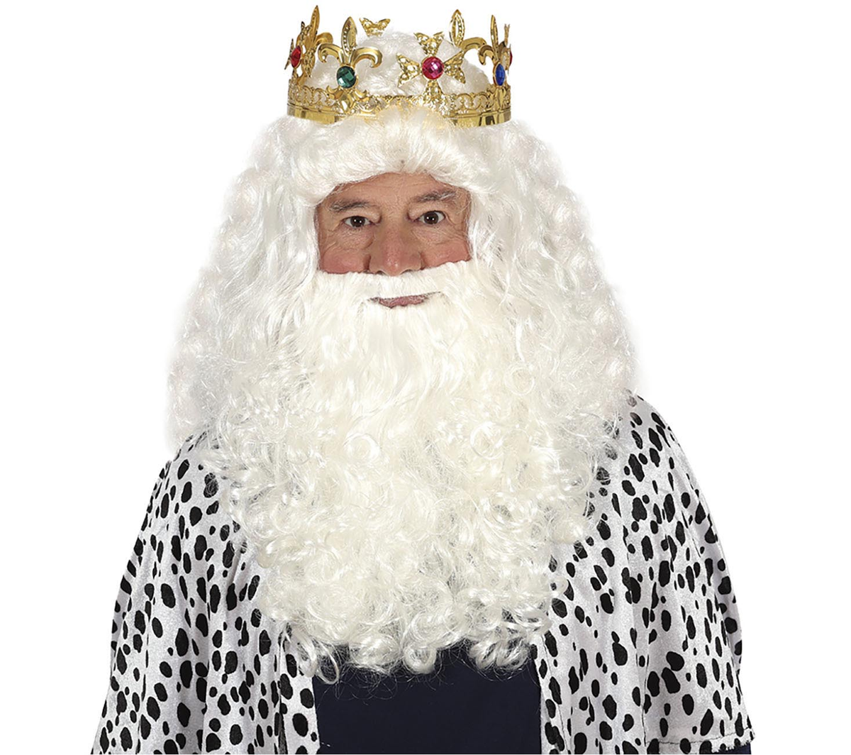 Parrucca Babbo Natale con Barba in Scatola Accessorio Travestimento Natalizio Teatrale - 4863
