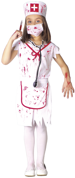 Costume Vestito Infermiera Zombie Travestimento per Bambini Halloween Carnevale Cosplay