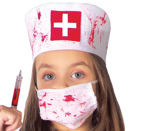 Costume Vestito Infermiera Zombie Travestimento per Bambini Halloween Carnevale Cosplay