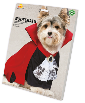 Travestimento da Vampiro per Cani Ispirato a Nosferatu per Taglia Piccola e Media Tuta e Mantello - 7690
