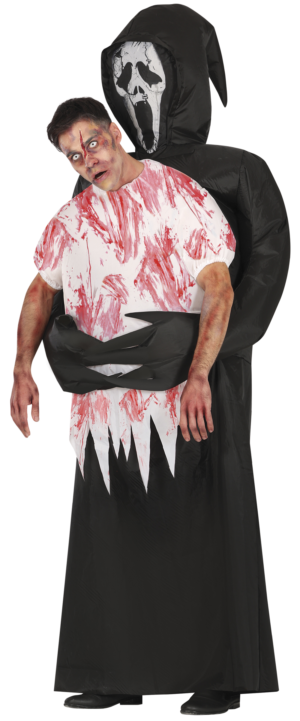 Costume Vestito Death Carre Me Travestimento Morte Gonfiabile per Adulti Halloween Carnevale Cosplay