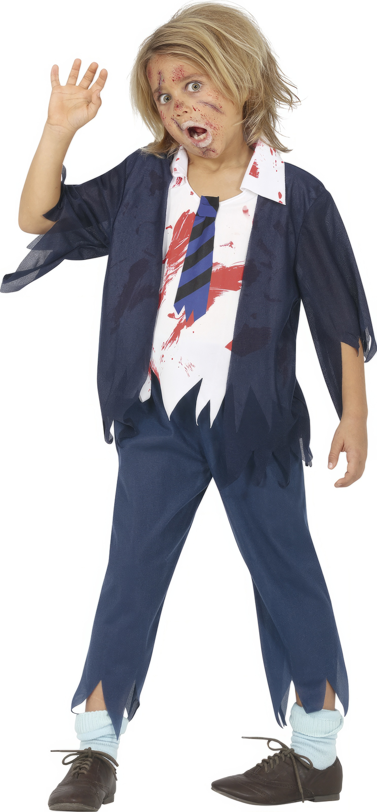 Costume Liceale Zombie per Bambini Vestito Travestimento Halloween Carnevale Cosplay - 7714