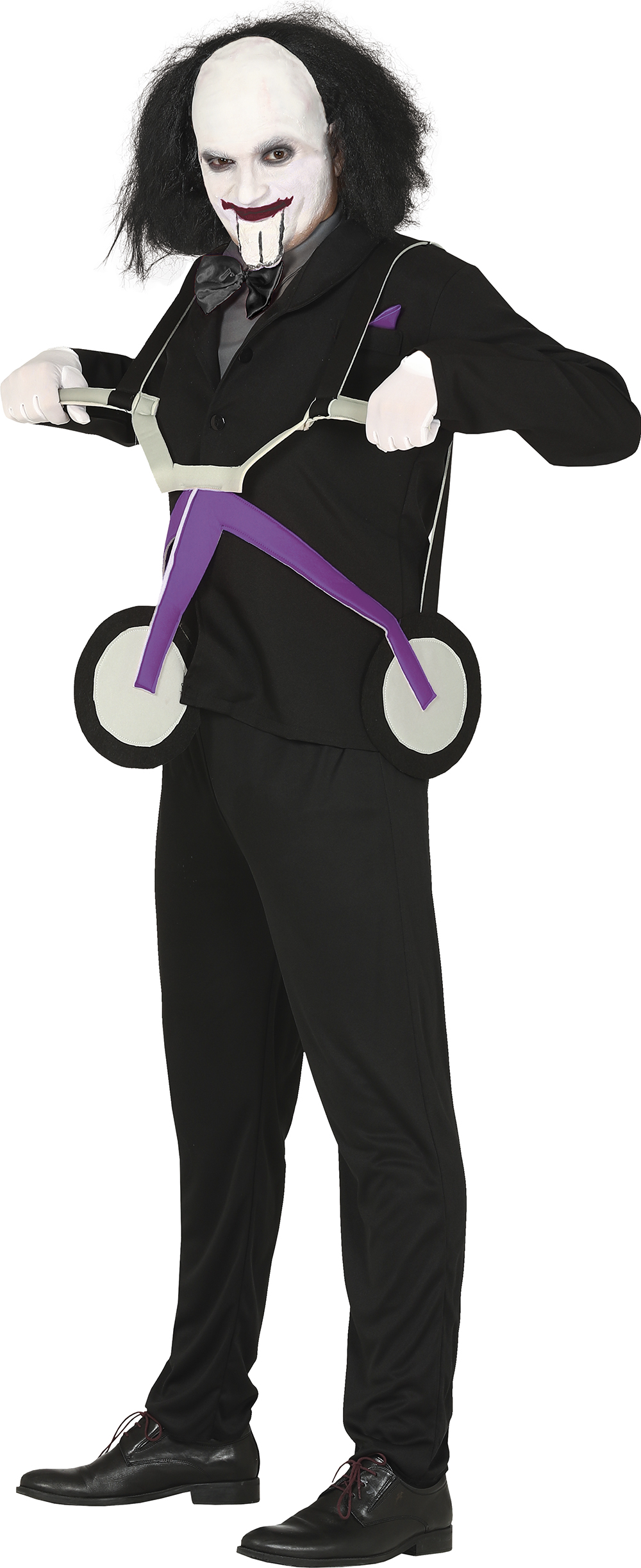 Costume Vestito Assassin Tricycle Travestimento Saw per Adulti Halloween Carnevale Cosplay