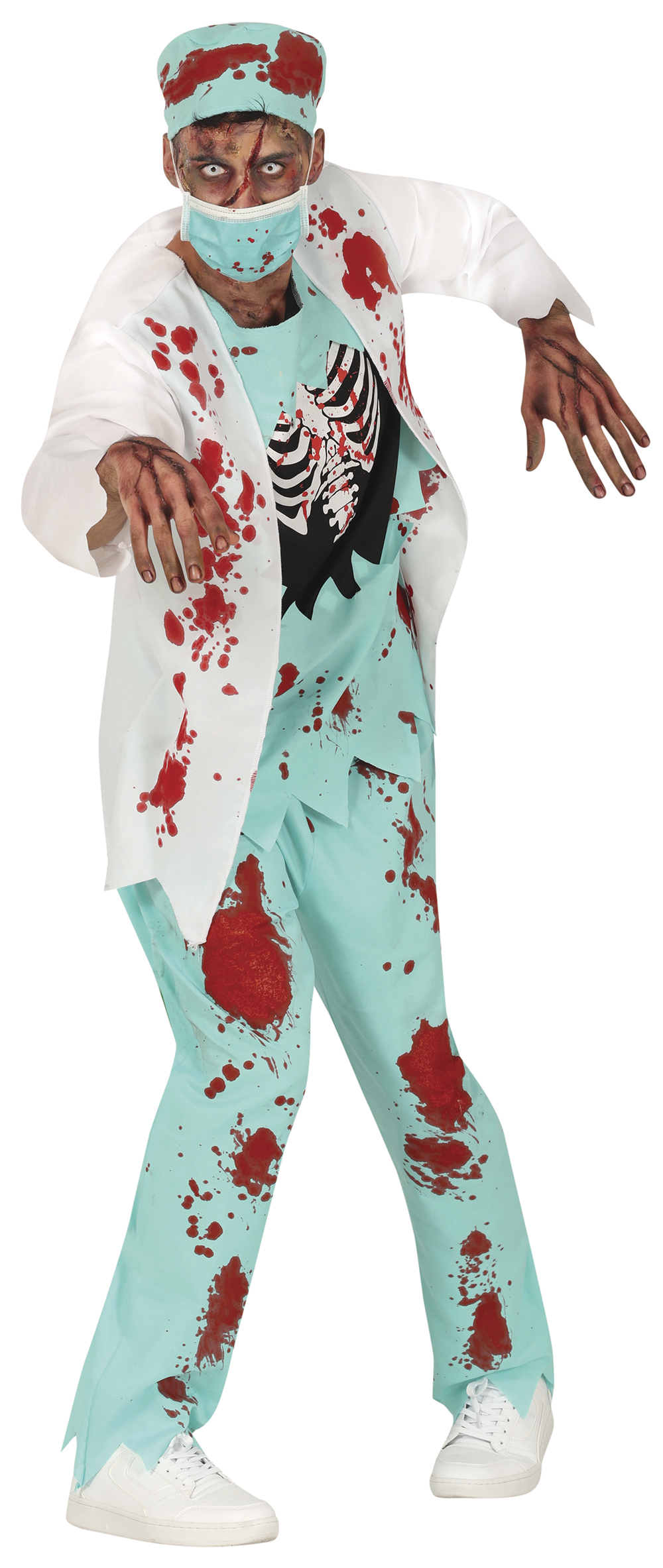 Costume Vestito Surgeon Zombie Travestimento Chirurgo Zombie per Adulti Halloween Carnevale Cosplay