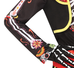 Costume Mariachi Skeleton per Bambini Vestito Scheletro Travestimento Halloween Carnevale Cosplay