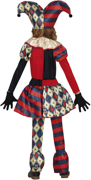 Costume Arlecchina Diamante Vestito Travestimento per Bambine Halloween Cosplay - 7811