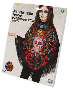 Poncho Dia De Los Muertos Accessorio Travestimento per Bambini Halloween Carnevale Feste a Tema - 78150
