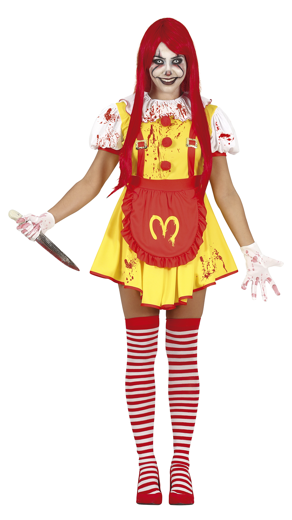 Costume Vestito Miss Mckiller Travestimento Clown Assassino per Adulti Halloween Carnevale Cosplay