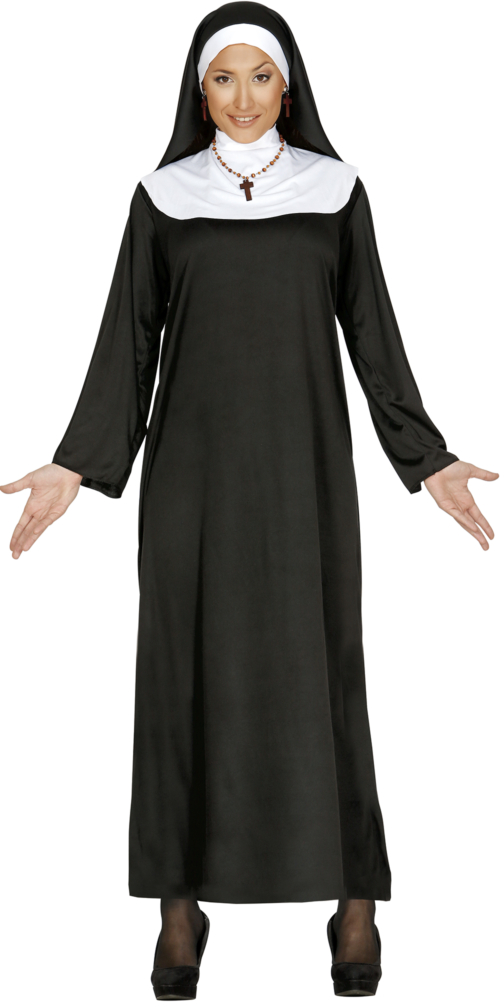 Costume Vestito Suora Travestimento per Adulti Halloween Carnevale Cosplay