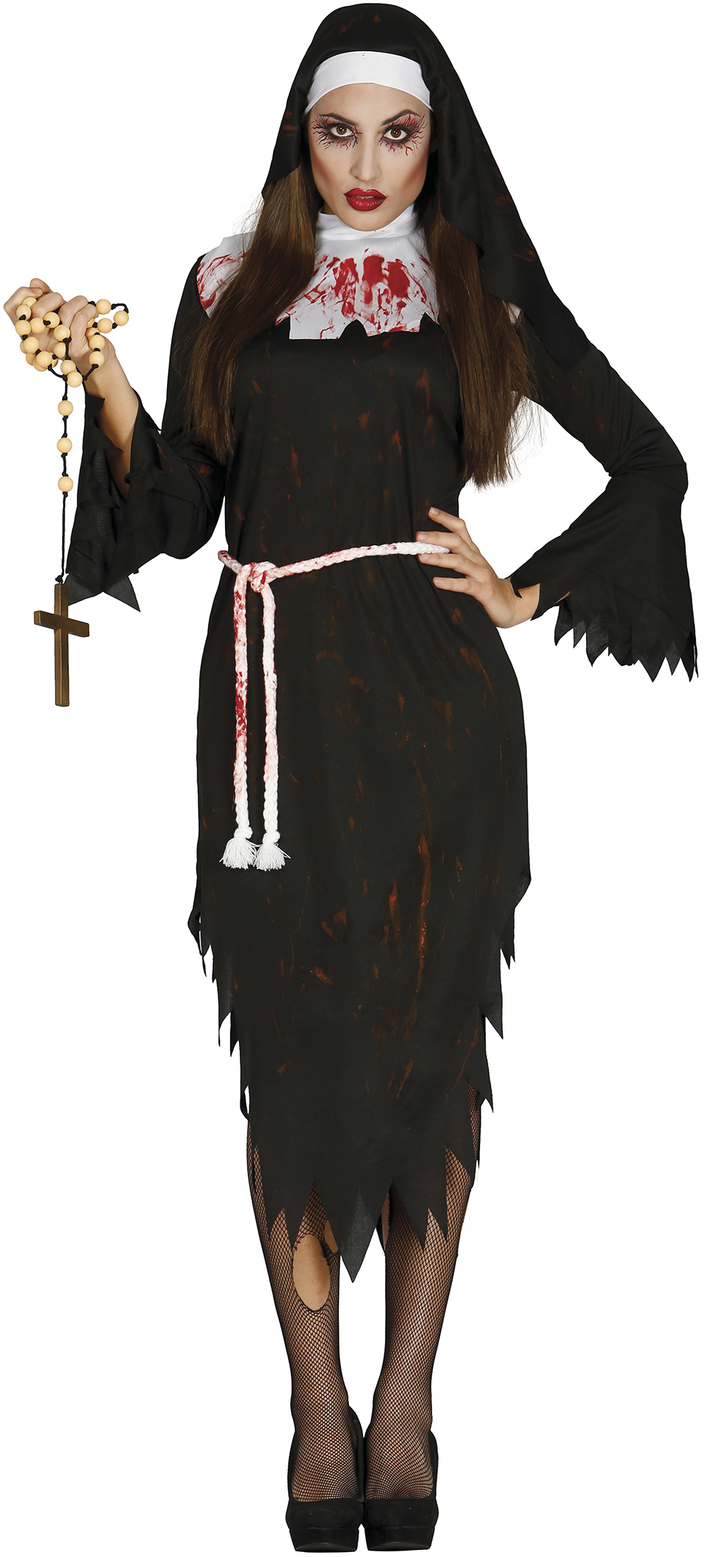 Costume Vestito Suora Zombie Travestimento per Adulti Halloween Carnevale Cosplay