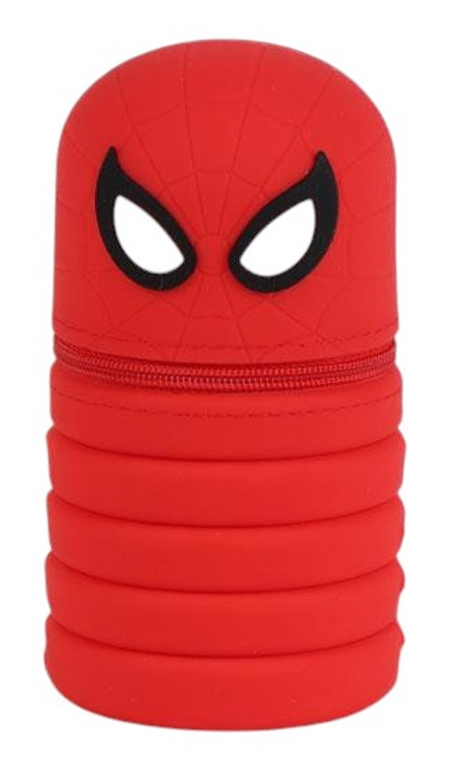 Tombolino in Silicone Spiderman MARVEL Astuccio Estensibile Porta Cancelleria 20 CM - 1713-1
