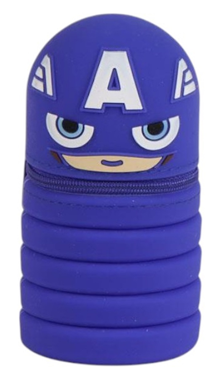 Tombolino in Silicone Capitan America MARVEL Astuccio Estensibile Porta Cancelleria 20 CM - 1713-3