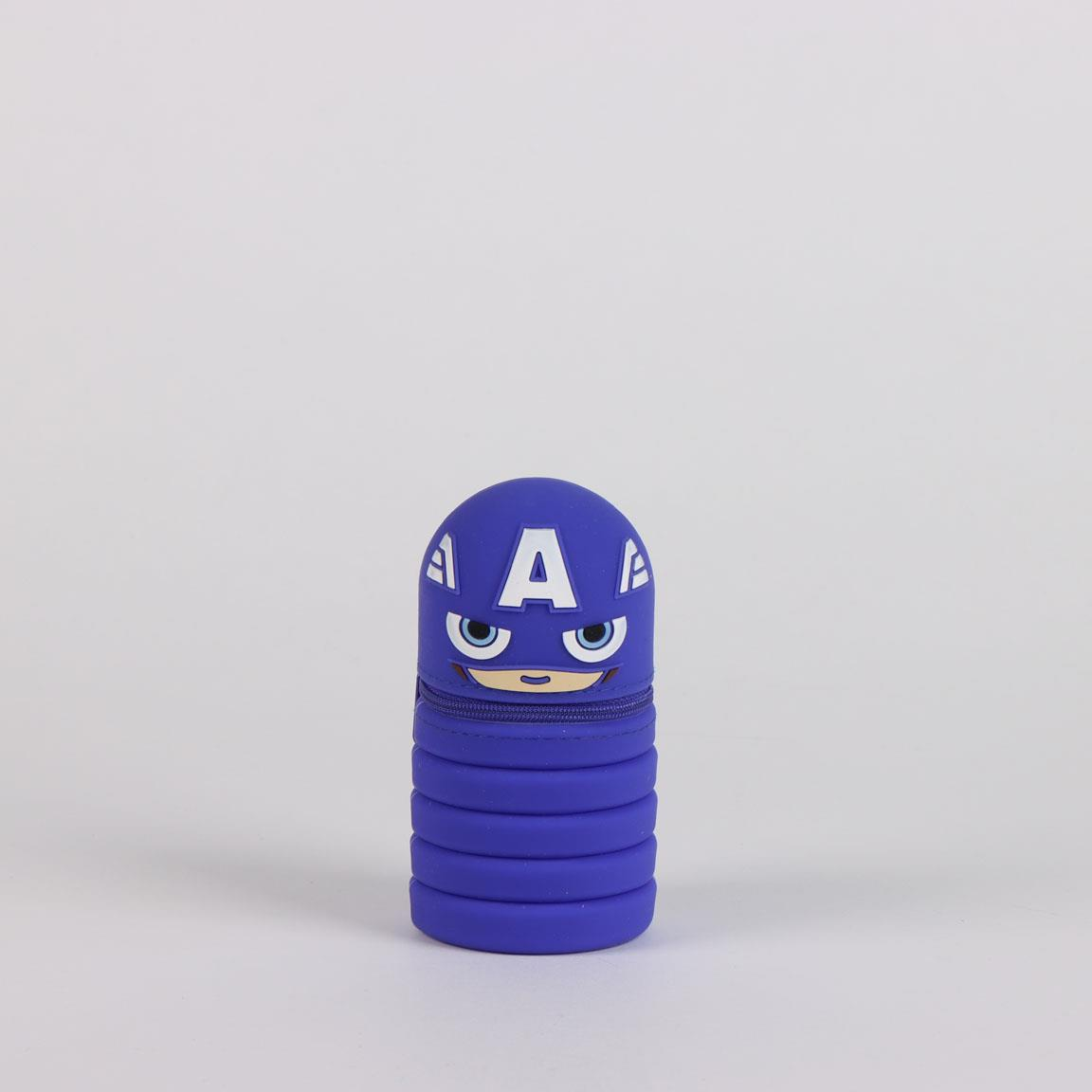 Tombolino in Silicone Capitan America MARVEL Astuccio Estensibile Porta Cancelleria 20 CM - 1713-3