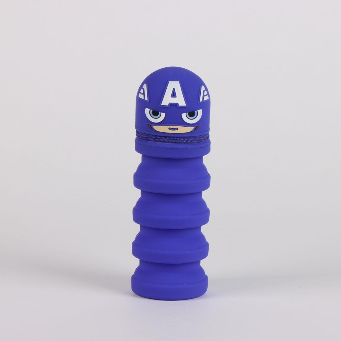 Tombolino in Silicone Capitan America MARVEL Astuccio Estensibile Porta Cancelleria 20 CM - 1713-3
