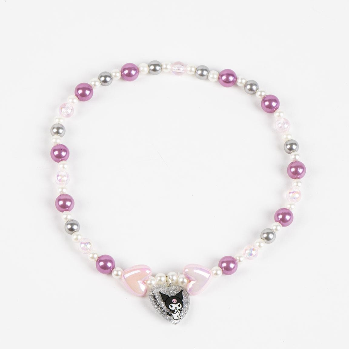 Set Accessori Kuromi Sanrio Bracciale Collana Cerchietto con Orecchie - 3438
