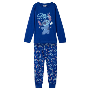 Pigiama a Manica Lunga Stitch DISNEY in Cotone Jersey per Bambini e Ragazzi - 2302