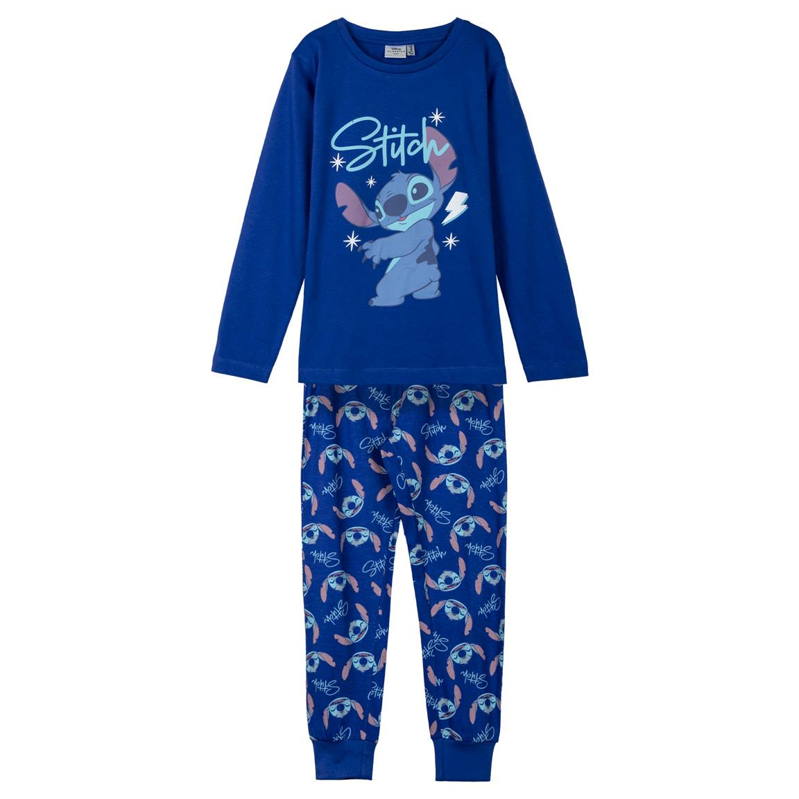 Pigiama a Manica Lunga Stitch DISNEY in Cotone Jersey per Bambini e Ragazzi - 2302