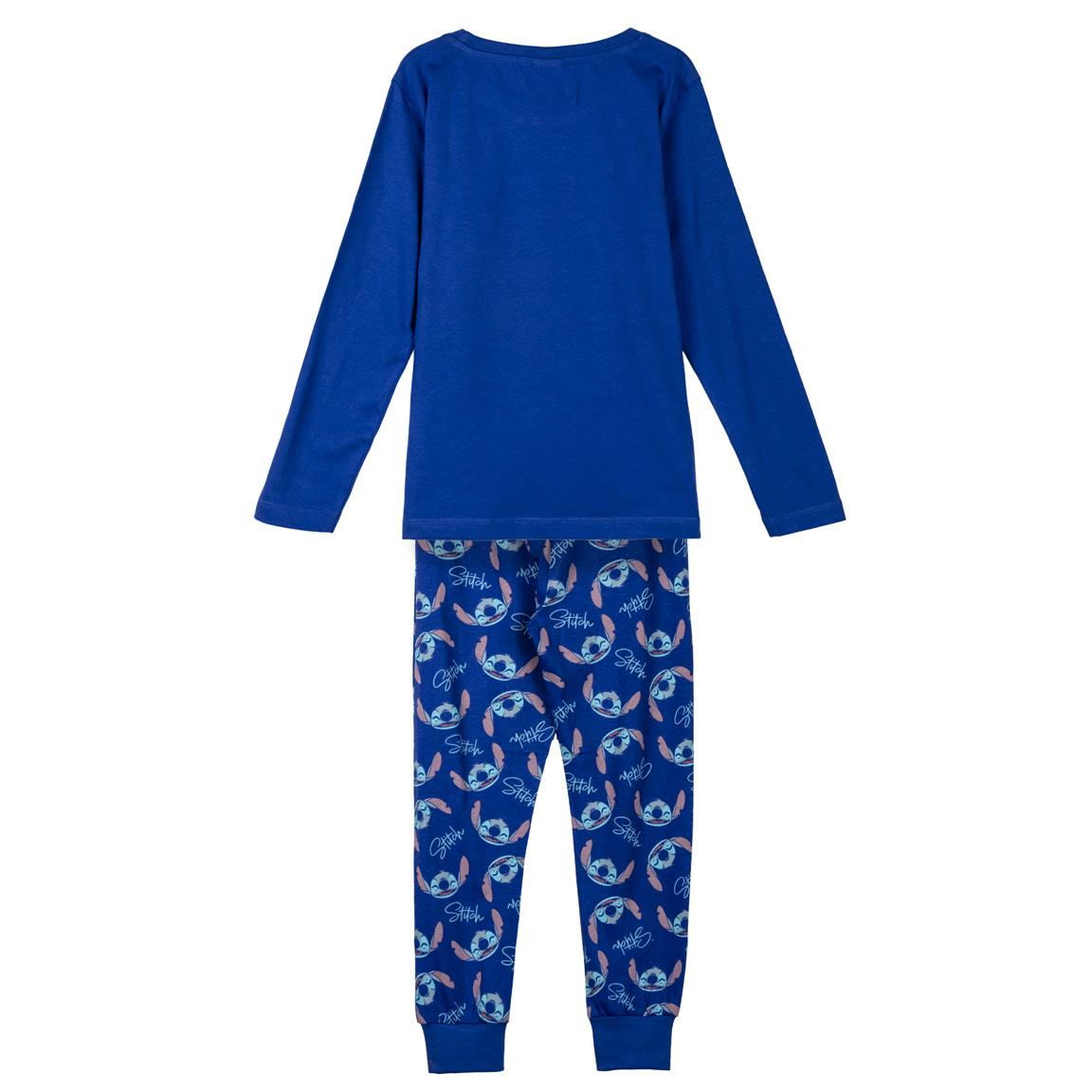 Pigiama a Manica Lunga Stitch DISNEY in Cotone Jersey per Bambini e Ragazzi - 2302