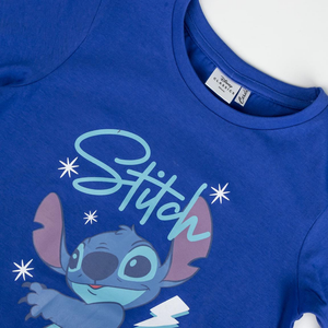 Pigiama a Manica Lunga Stitch DISNEY in Cotone Jersey per Bambini e Ragazzi - 2302